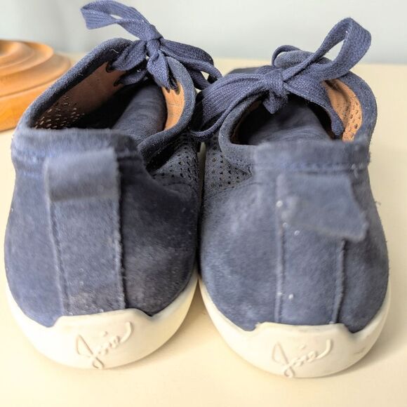 Joie Navy Blue Perforated Leather Lace Up Sneakers Size 9 40 - Picture 11 of 12